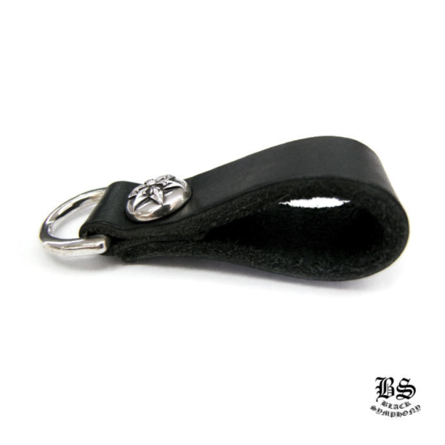 chrome heart クロムハーツ Dキーリング スター ボタン ブラック レザー