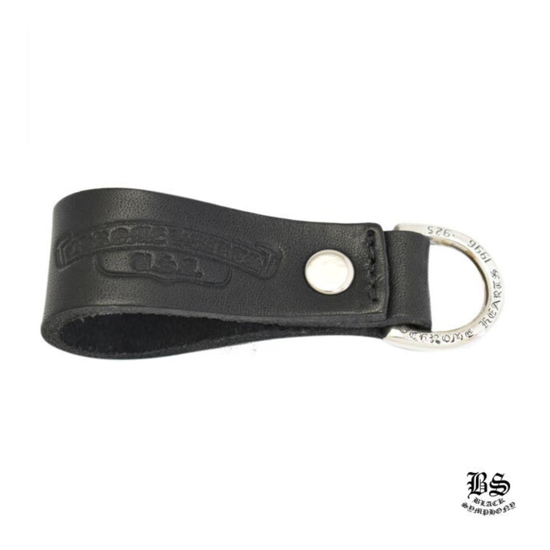 chrome heart クロムハーツ Dキーリング BSフレアボタン ブラックレザー