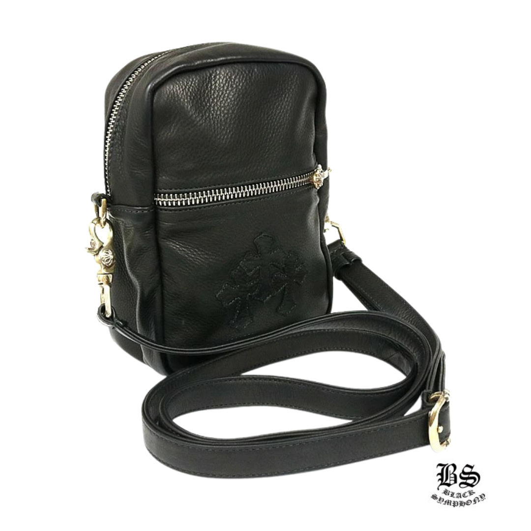 クロムハーツ CHROME HEARTS 新品 TAKA MINI タカミニ ショルダーバッグ 3セメタリー クロスパッチ レザー 黒 96185