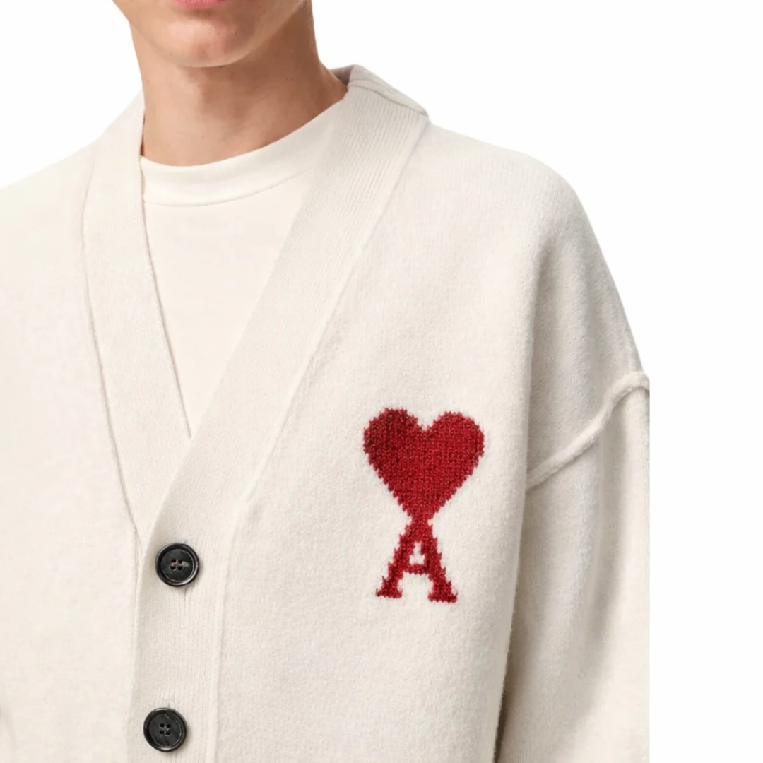 Ami paris  ホワイト Ami De Coeur カーディガン
