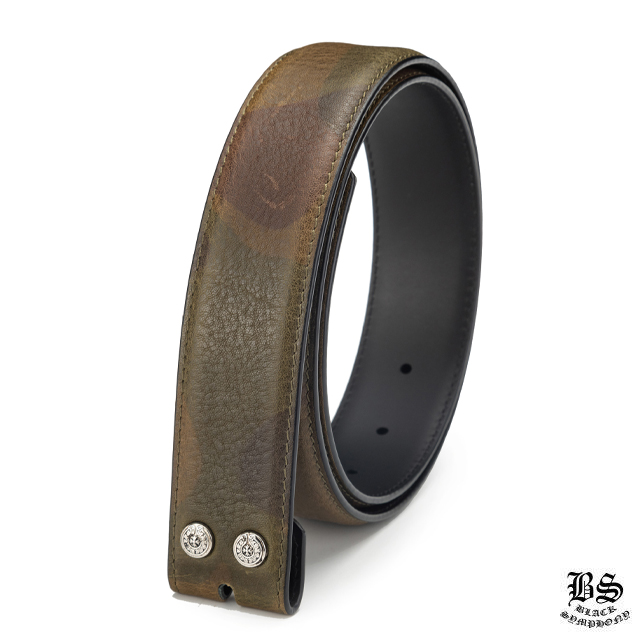 クロムハーツ プレーン レザー 1.5 ベルト ホースシュー リベット（バックルなし）