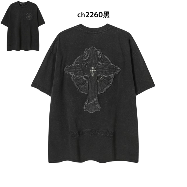 【2025新登場】クロムハーツChrome Hearts プリント刺繍Tシャツ特集 夏服 人気 男女兼用　綿100%  ch2230