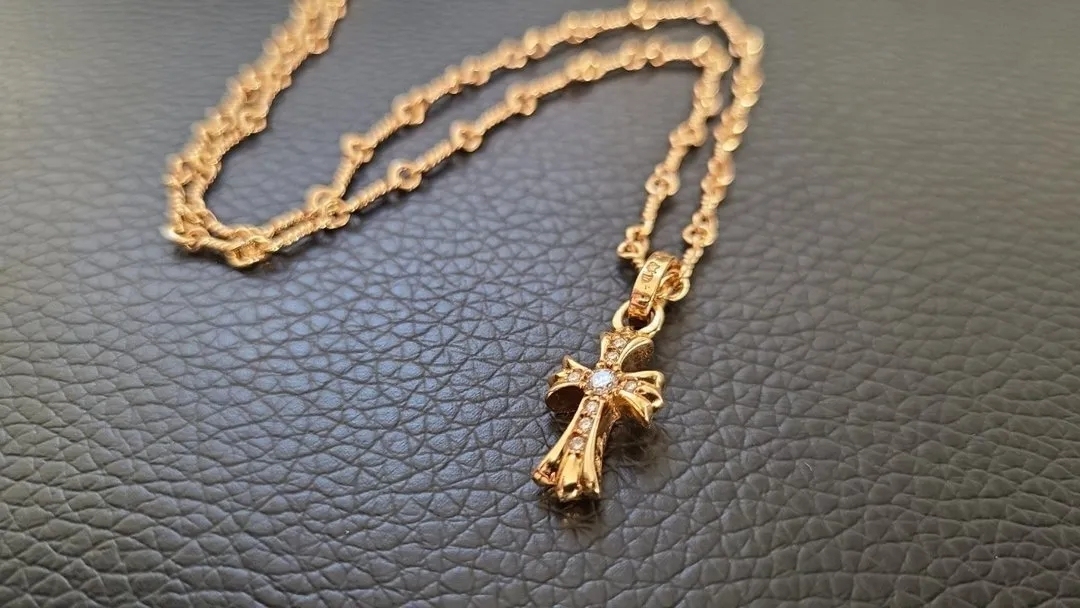 【国内発送/直営店】ネックレス クロムハーツ 22K　パヴェダイヤ＆20インチツイストチェーン