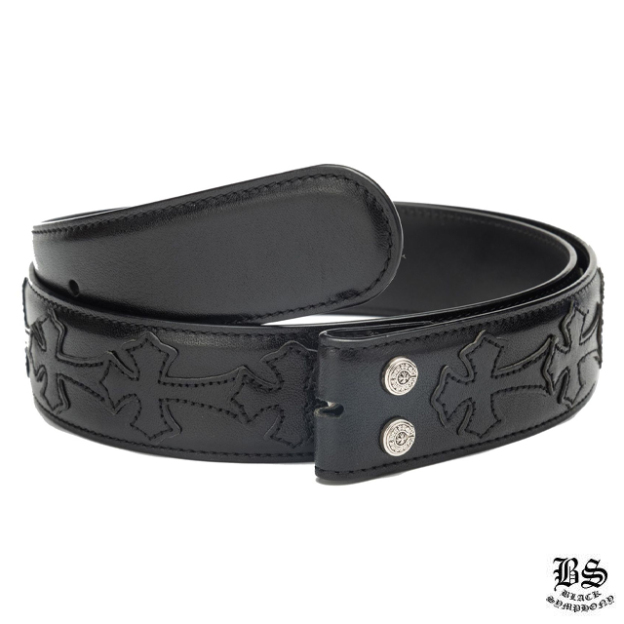 クロムハーツ プレーン レザー 1.5 ベルト ホースシュー リベット（バックルなし）