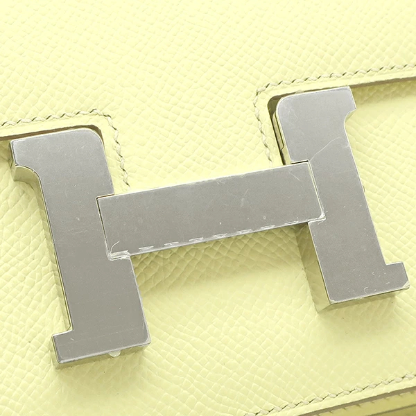 エルメス HERMES ショルダーバッグ コンスタンス3 ミニ ミロワール ヴォーエプソン ジョーヌミルトン シルバー金具 黄色