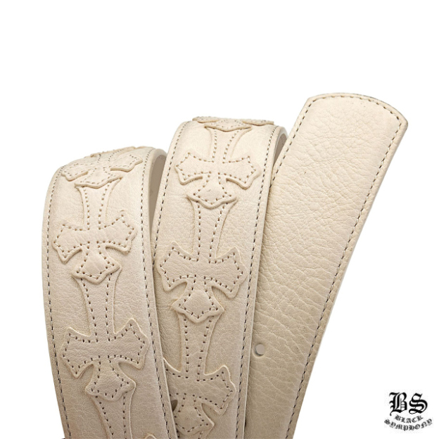 クロムハーツ プレーン レザー 1.5 ベルト ホースシュー リベット（バックルなし）