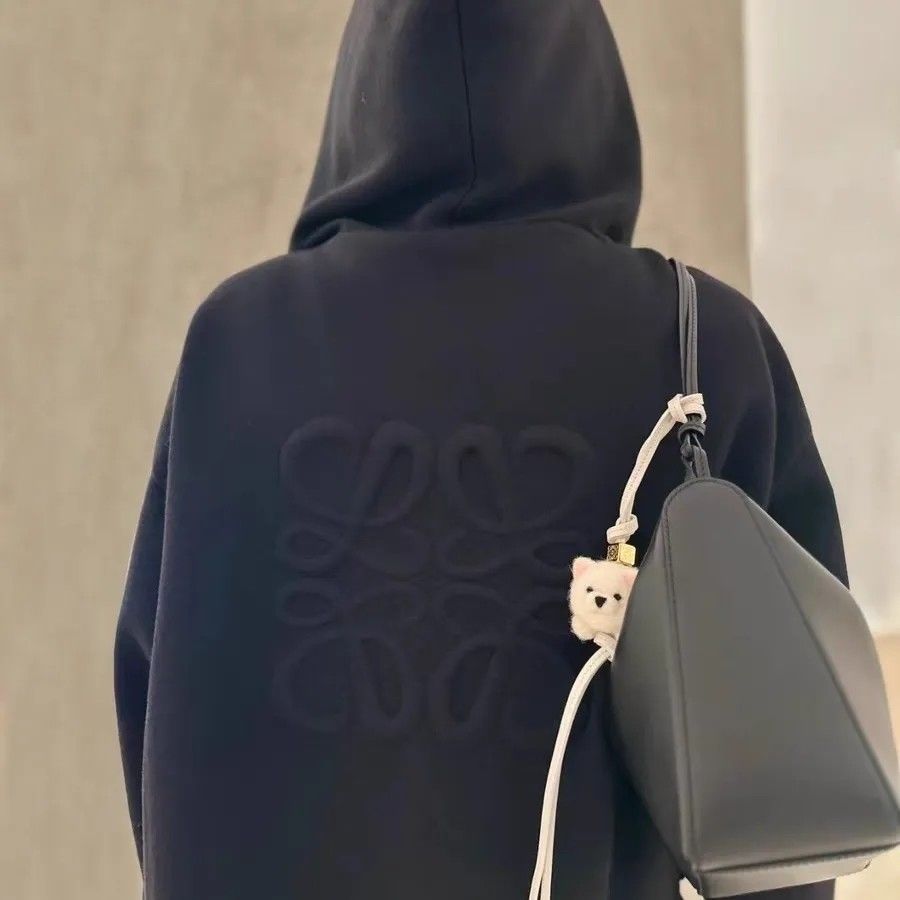 LOEWE 春と秋の新しい老花満印連帽スポーツ  トレンチコート セーター