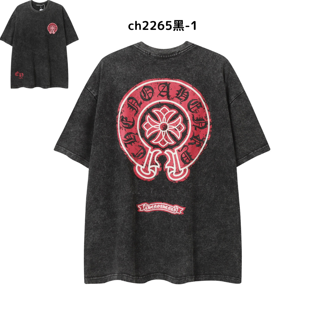 【2025新登場】クロムハーツChrome Hearts プリント刺繍Tシャツ特集 夏服 人気 男女兼用　綿100%  ch2230