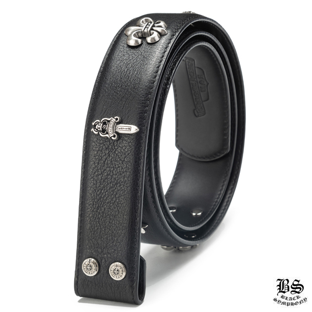 クロムハーツ プレーン レザー 1.5 ベルト ホースシュー リベット（バックルなし）