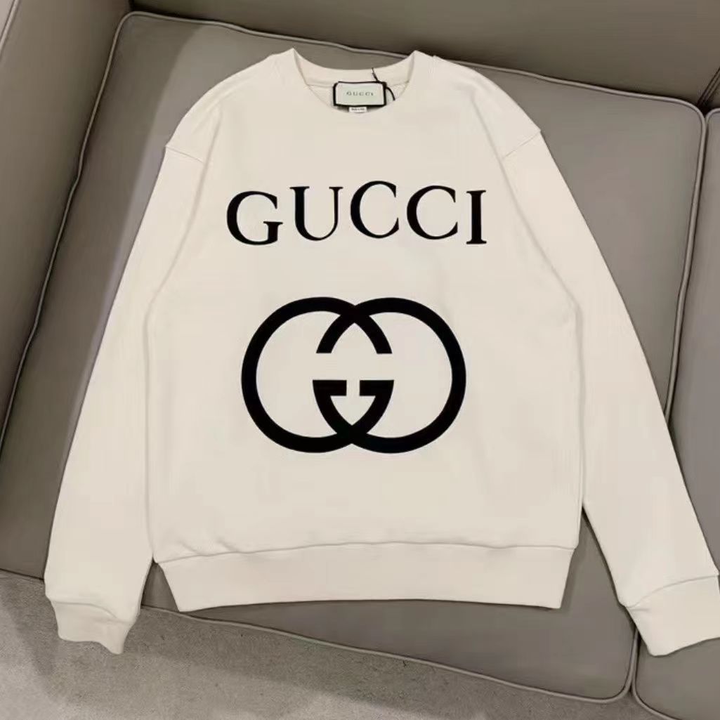 GUCCI  パーカー 長袖  ファッション　丸襟  人気　グーチロゴプリント　秋服