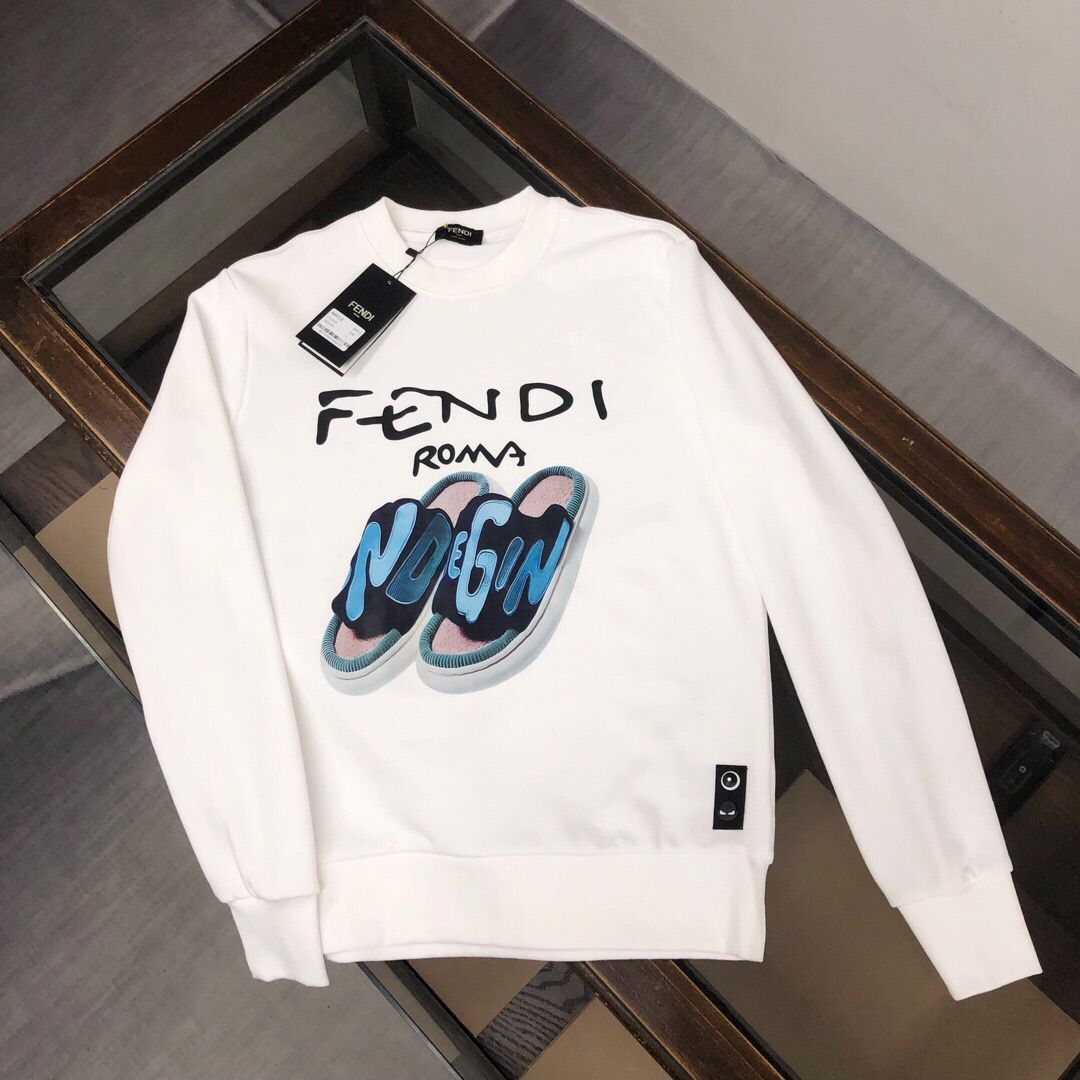 FENDI  パーカー フェンディ 可愛い プレント図案 丸首 通勤 通学 ゆったり 男女兼用