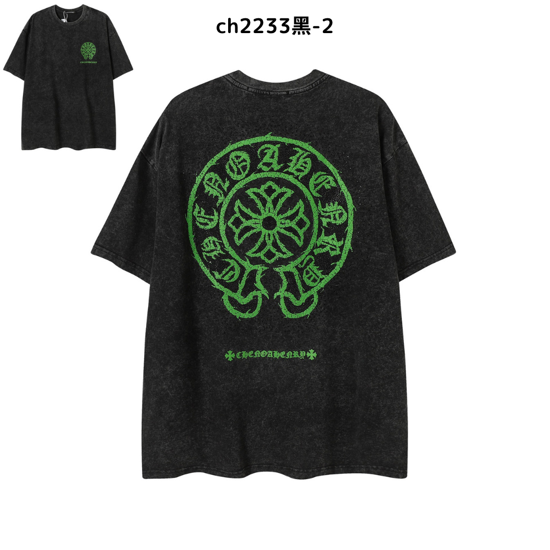 【2025新登場】クロムハーツChrome Hearts プリント刺繍Tシャツ特集 夏服 人気 男女兼用　綿100%  ch2230