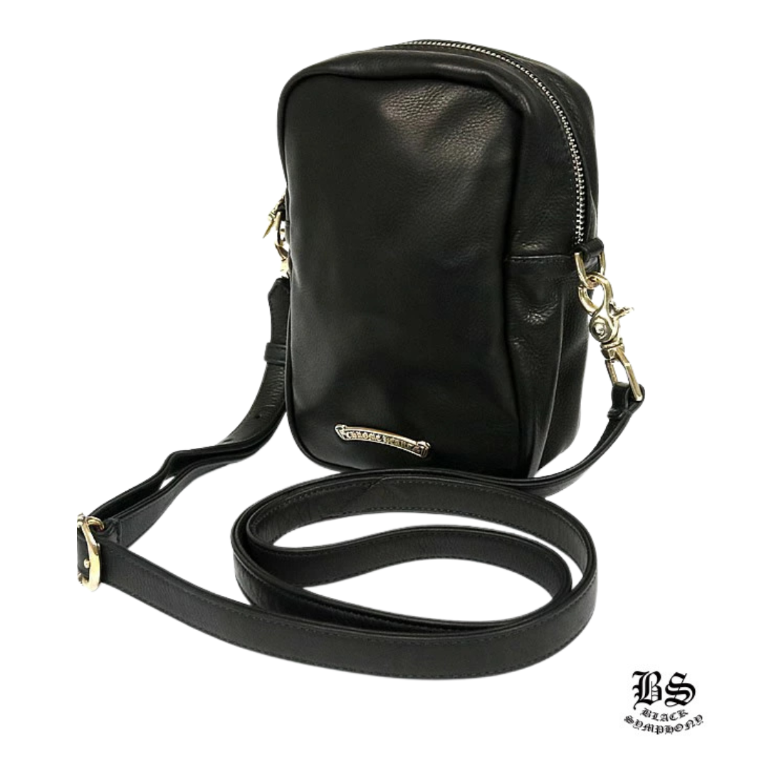 クロムハーツ CHROME HEARTS 新品 TAKA MINI タカミニ ショルダーバッグ 3セメタリー クロスパッチ レザー 黒 96185