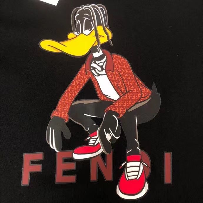 FENDI  パーカー フェンディ 可愛い ドナルドダックプレント 丸首 通勤 通学 春秋冬服 男女兼用