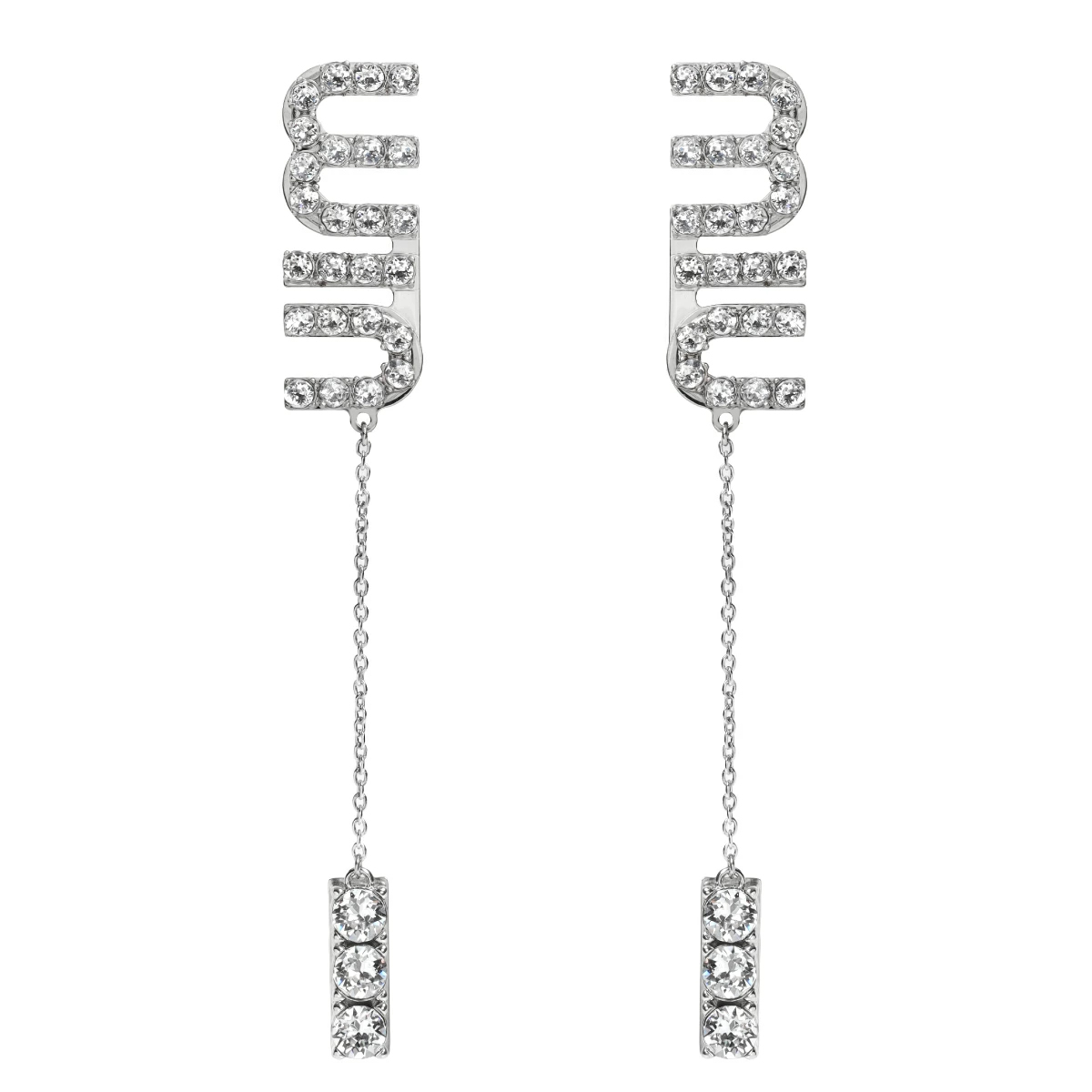 クリスタルチャーム付 ピアス