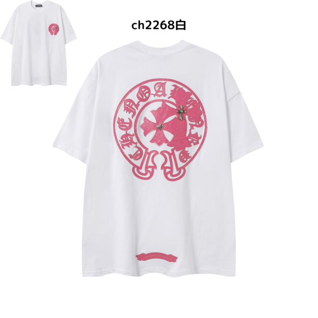 【2025新登場】クロムハーツChrome Hearts プリント刺繍Tシャツ特集 夏服 人気 男女兼用　綿100%  ch2230
