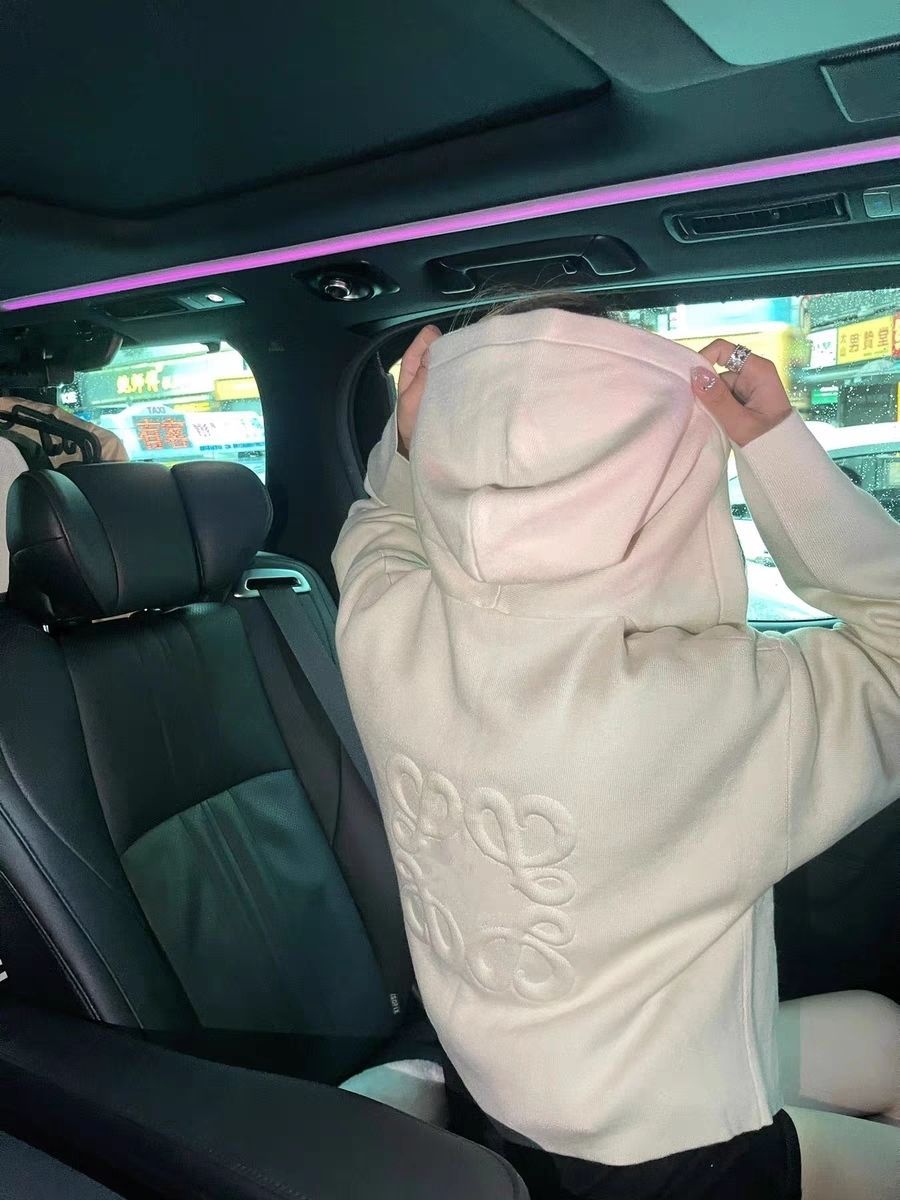 LOEWE 春と秋の新しい老花満印連帽スポーツ  トレンチコート セーター