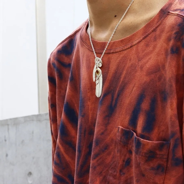 【国内発送/直営店】1点物 オリジナルカスタム1 タディアンドキング goro's ゴローズ魂継承 フェザー ネックレス メンズ シルバー925 ペンダントトップ ネックレス メンズ