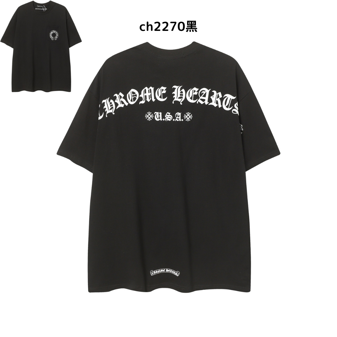 【2025新登場】クロムハーツChrome Hearts プリント刺繍Tシャツ特集 夏服 人気 男女兼用　綿100%  ch2230