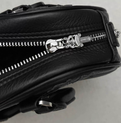 CHROME HEARTS+ セメタリー クロス レザー MINI BAG BLK