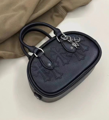 CHROME HEARTS+ セメタリー クロス レザー MINI BAG BLK