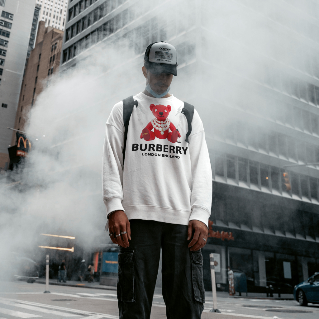 Burberry小熊アルファベットのキャラクタープリントのスウェット クル