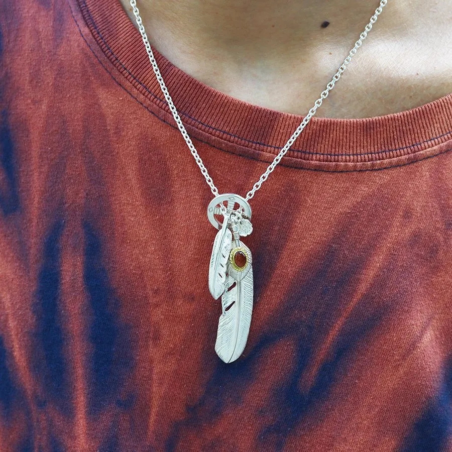 【国内発送/直営店】1点物 オリジナルカスタム1 タディアンドキング goro's ゴローズ魂継承 フェザー ネックレス メンズ シルバー925 ペンダントトップ ネックレス メンズ