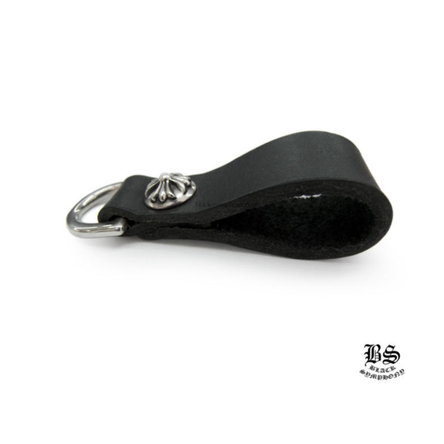 chrome heart クロムハーツ Dキーリング クロスボタン ブラックレザー