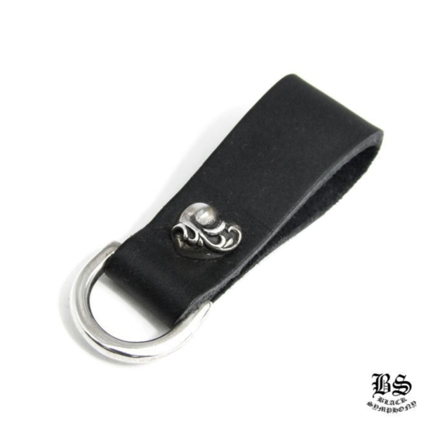 chrone heart クロムハーツ Dキーリング ハートボタン ブラック レザー