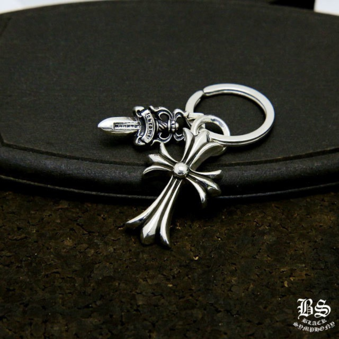 chrome heart クロムハーツ スモールCHクロス キーリング with ダガー
