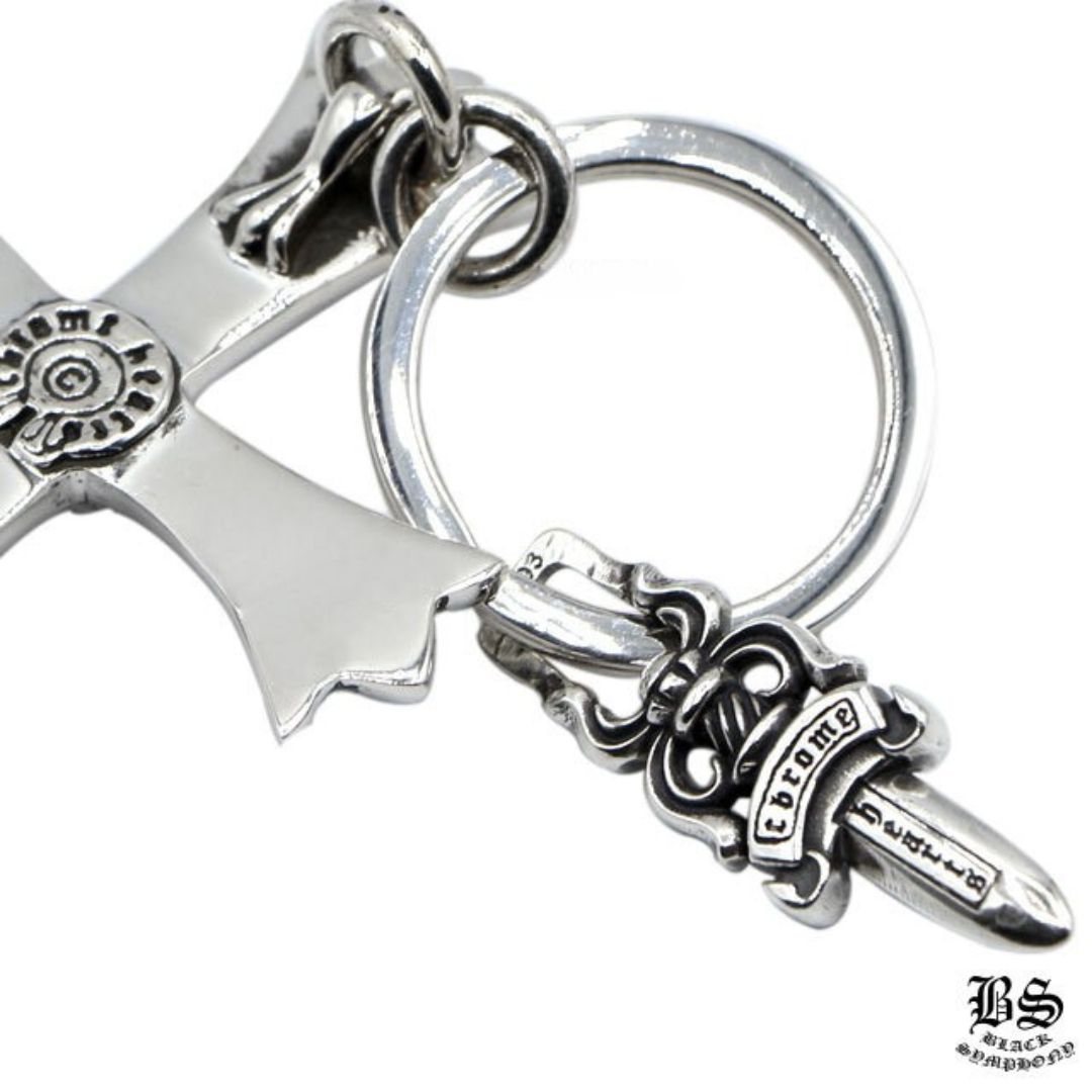 chrome heart クロムハーツ ラージCHクロス キーリング with ダガー