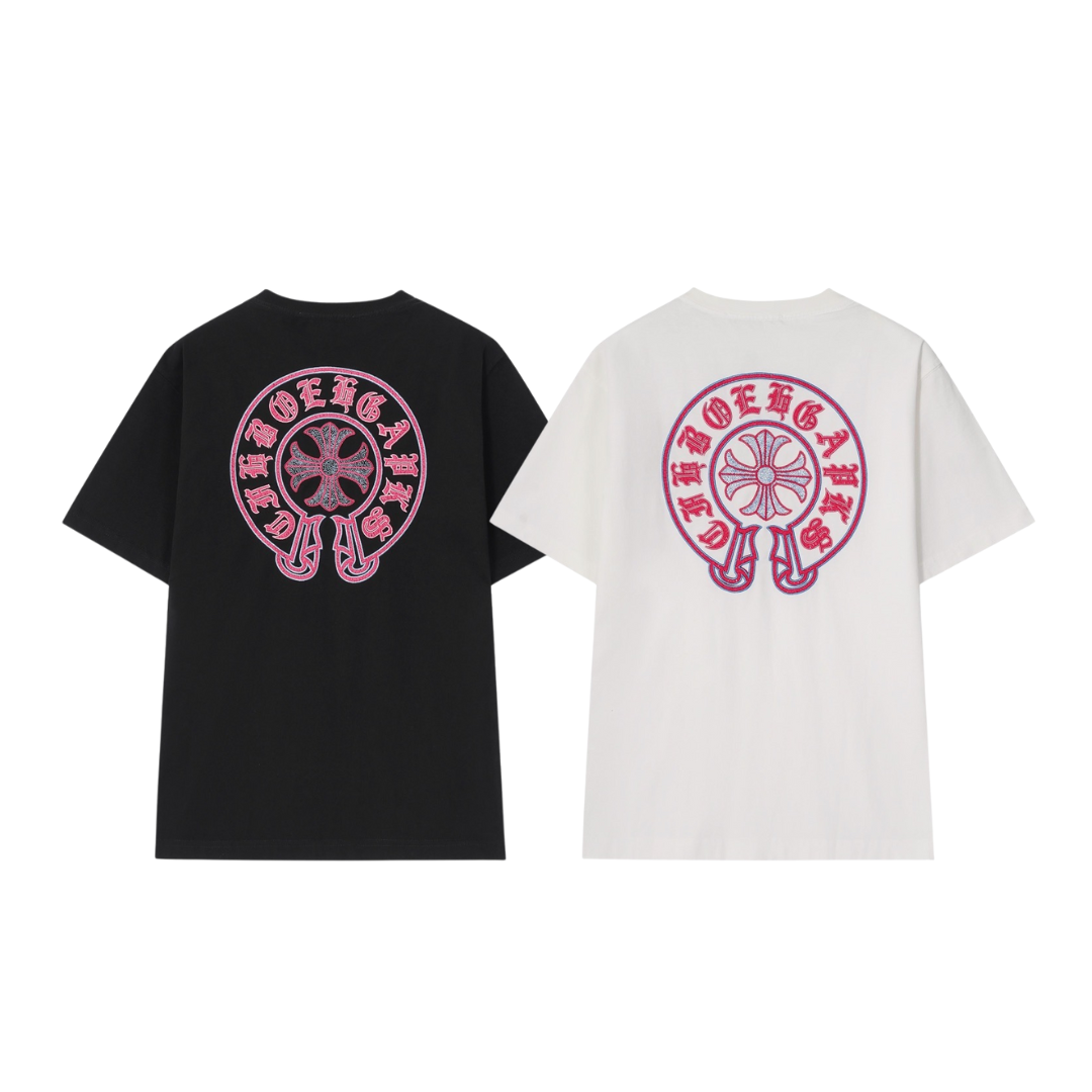 クロムハーツChrome Hearts Tシャツ黒&白 H0147　　-JAPAN DUTY FREE