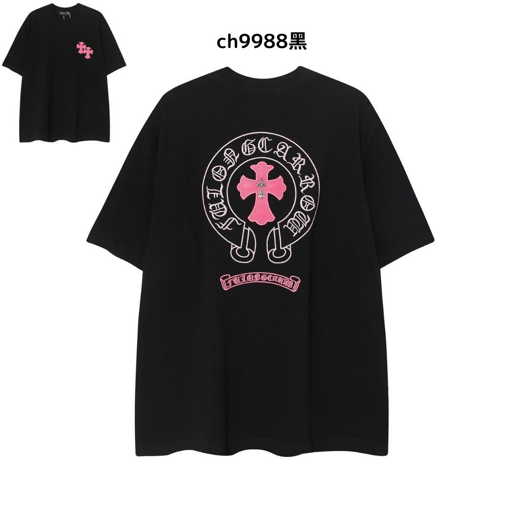 【2025新登場】クロムハーツChrome Hearts プリント刺繍Tシャツ特集 夏服 人気 男女兼用　綿100%  ch2230