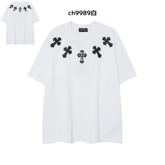 【2025新登場】クロムハーツChrome Hearts プリント刺繍Tシャツ特集 夏服 人気 男女兼用　綿100%  ch2230