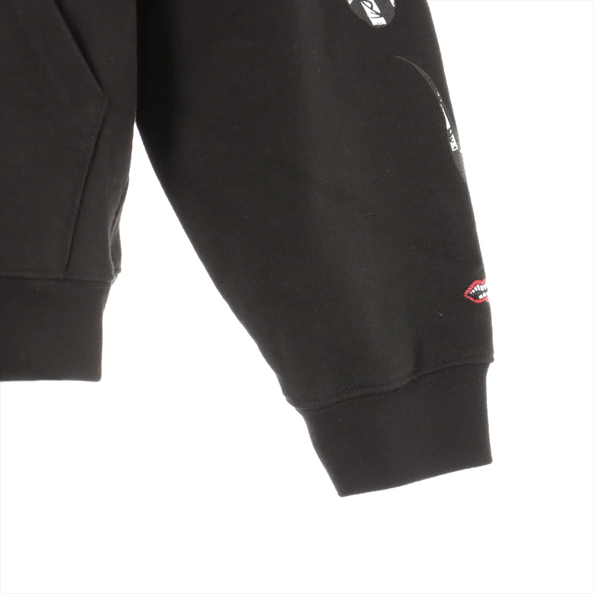 クロムハーツ パーカー コットン ブラック MATTY BOY STAY FAST RACE TEAMフーディ