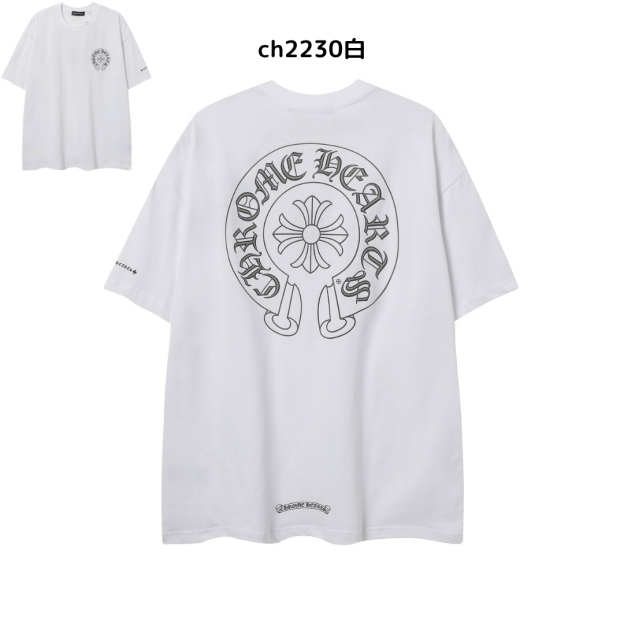 【2025新登場】クロムハーツChrome Hearts プリント刺繍Tシャツ特集 夏服 人気 男女兼用　綿100%  ch2230