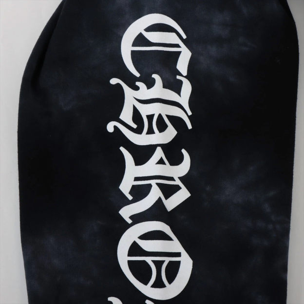 クロムハーツ パーカー コットン ブラック タイダイ ホースシュープリント