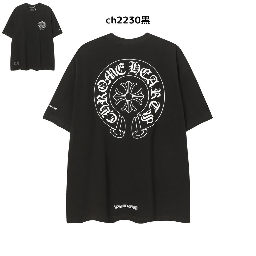 【2025新登場】クロムハーツChrome Hearts プリント刺繍Tシャツ特集 夏服 人気 男女兼用　綿100%  ch2230