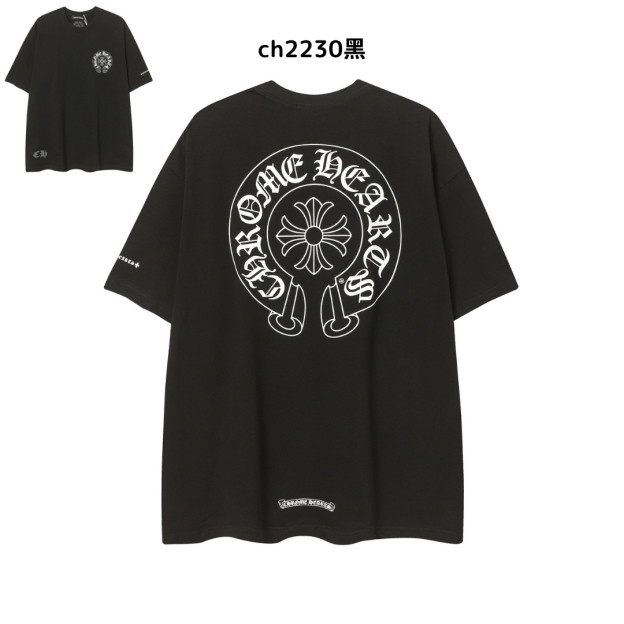 【2025新登場】クロムハーツChrome Hearts プリント刺繍Tシャツ特集 夏服 人気 男女兼用　綿100%  ch2230