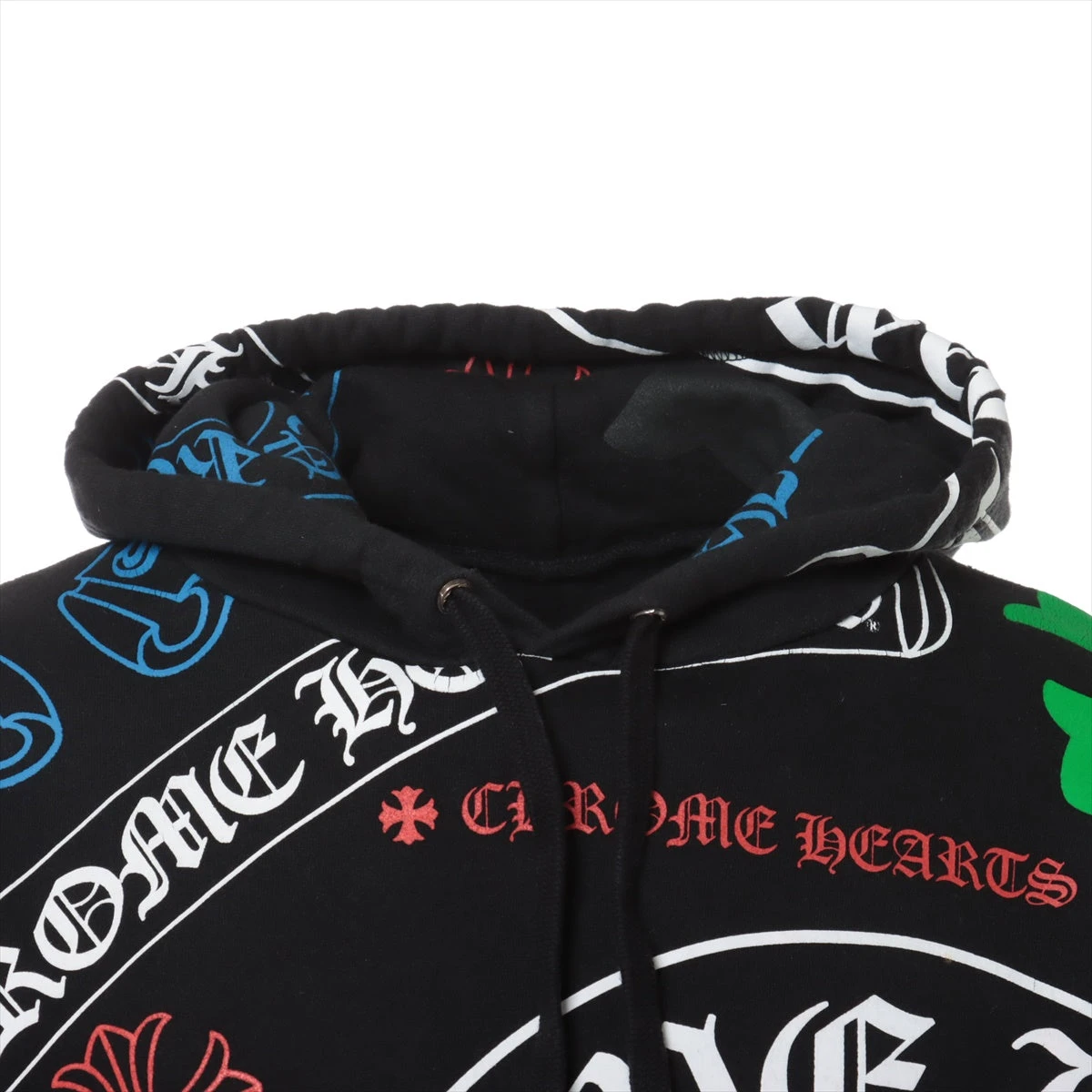 クロムハーツ パーカー コットン  ブラック ステンシルプリント オンライン限定