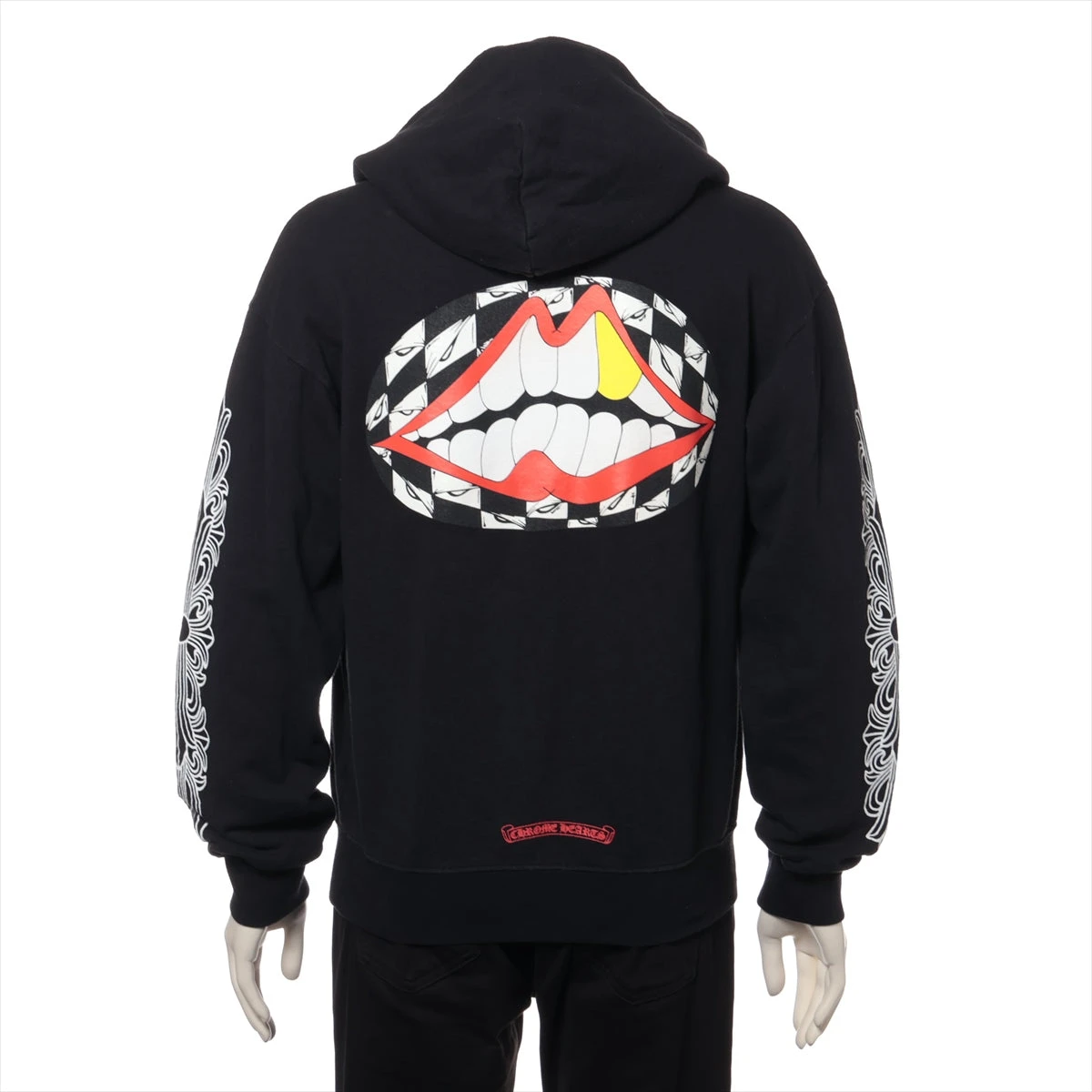 クロムハーツ マッティボーイ パーカー コットン  ブラック 袖フローラルクロス フレグランス臭あり