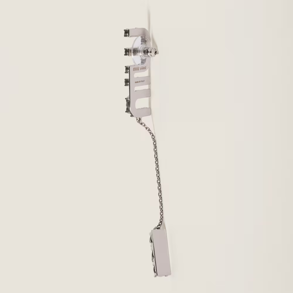 クリスタルチャーム付 ピアス