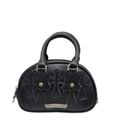 CHROME HEARTS+ セメタリー クロス レザー MINI BAG BLK