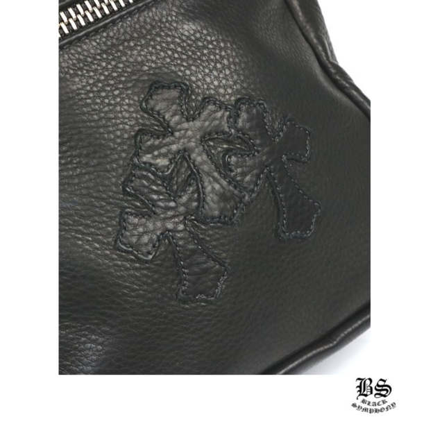 クロムハーツ CHROME HEARTS 新品 TAKA MINI タカミニ ショルダーバッグ 3セメタリー クロスパッチ レザー 黒 96185