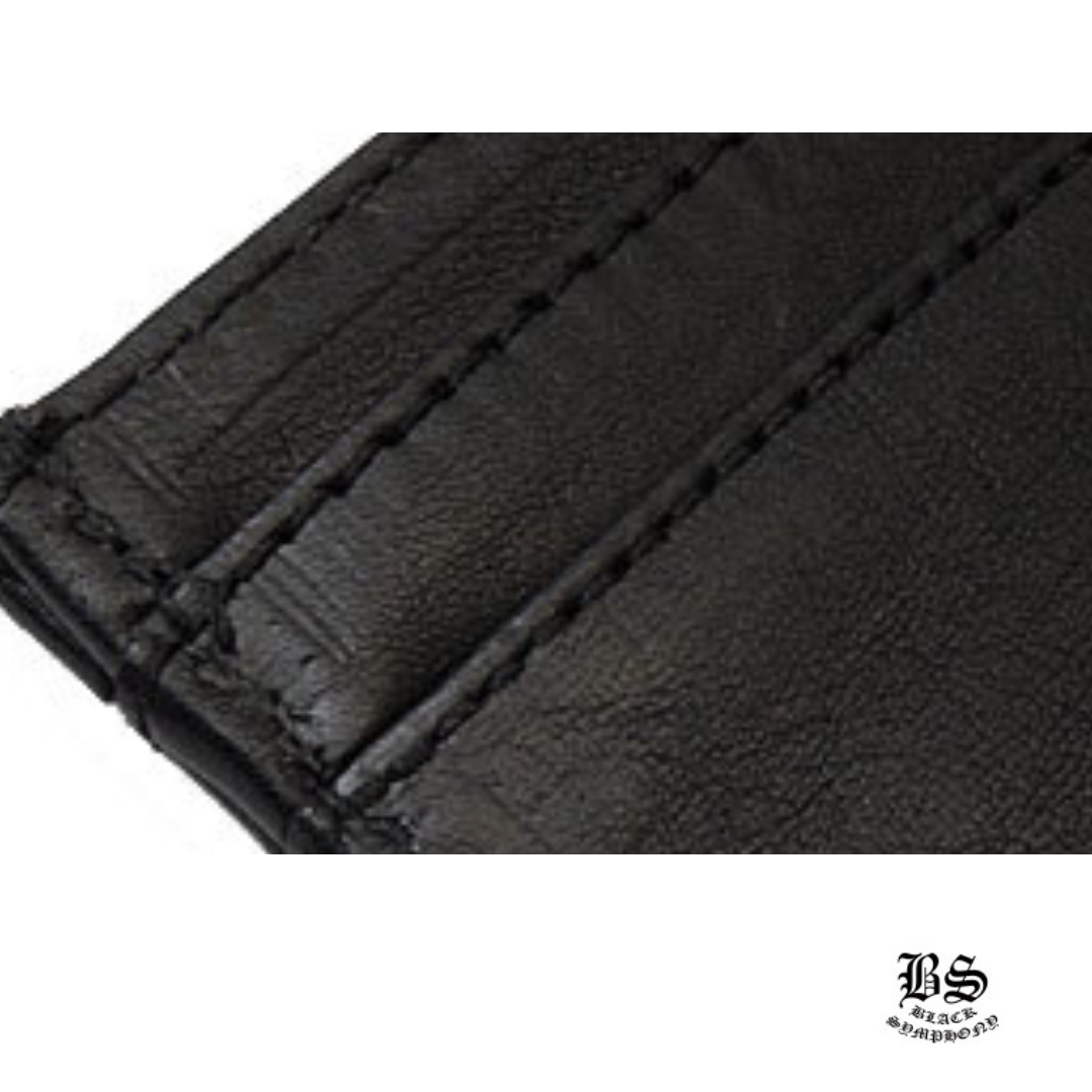クロムハーツ CHROME HEARTS ウォレット カードケース ダブルサイドブラック ヘビーレザーw スクロールラベル タイニーCHクロス クロム ハーツ カードケース 名刺入れ