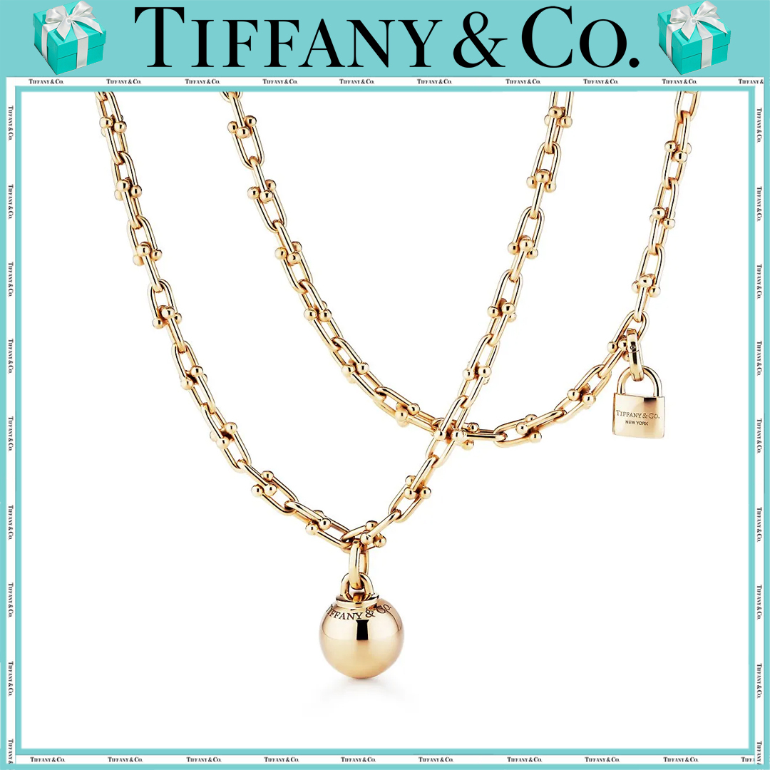 Tiffany（ティファニー）ハードウェア ラップ ネックレス｜18Kゴールド｜36インチ（約91cm）ボール19mm