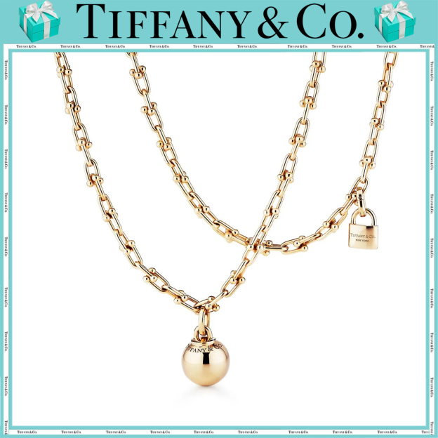 Tiffany（ティファニー）ハードウェア ラップ ネックレス｜18Kゴールド｜36インチ（約91cm）ボール19mm