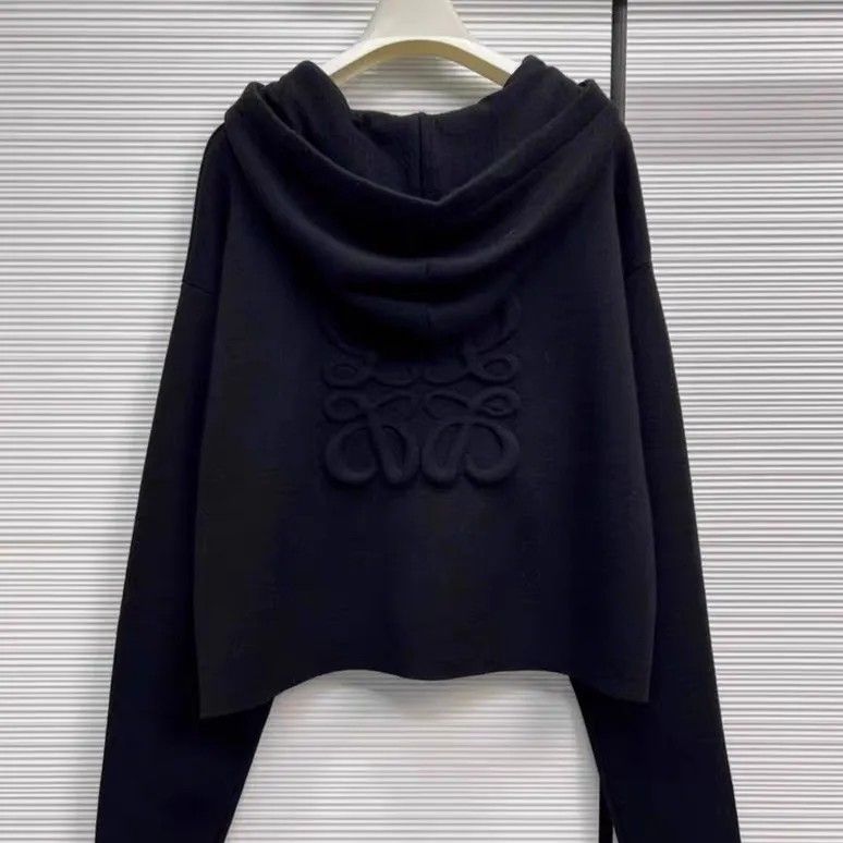 LOEWE 春と秋の新しい老花満印連帽スポーツ  トレンチコート セーター