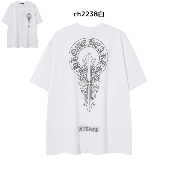 【2025新登場】クロムハーツChrome Hearts プリント刺繍Tシャツ特集 夏服 人気 男女兼用　綿100%  ch2230