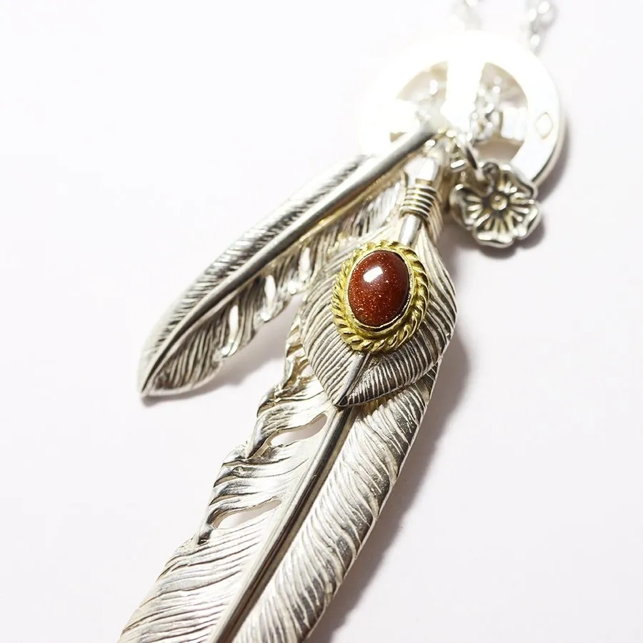 【国内発送/直営店】1点物 オリジナルカスタム1 タディアンドキング goro's ゴローズ魂継承 フェザー ネックレス メンズ シルバー925 ペンダントトップ ネックレス メンズ